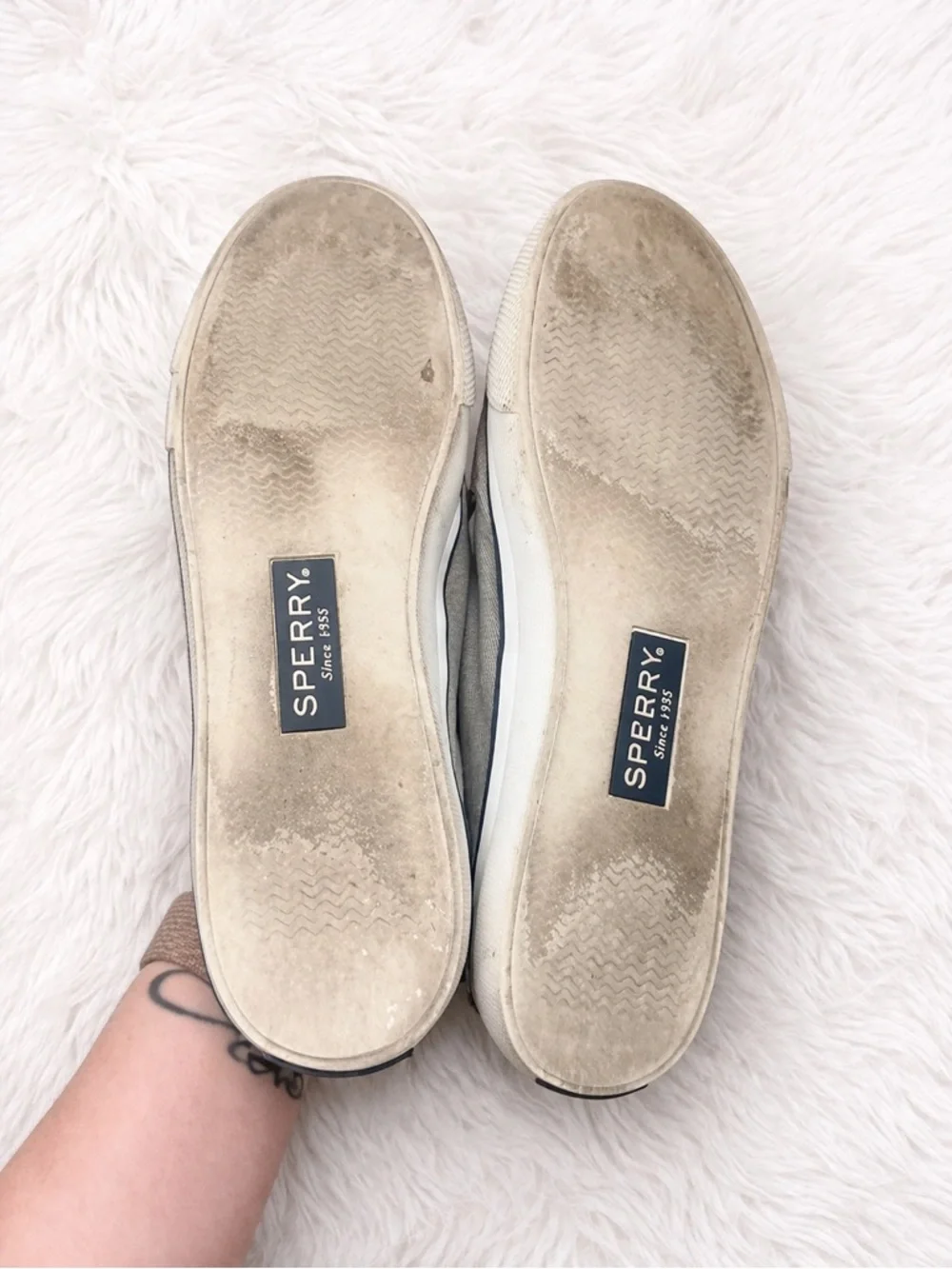 Sperry Top-Sider Gray Canvas Sneakers Women’s Size 6 Casual Lace-Up Shoes - Picture 3 of 3